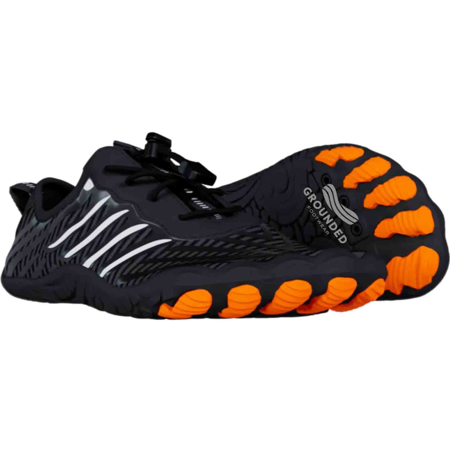 Black and orange shoes