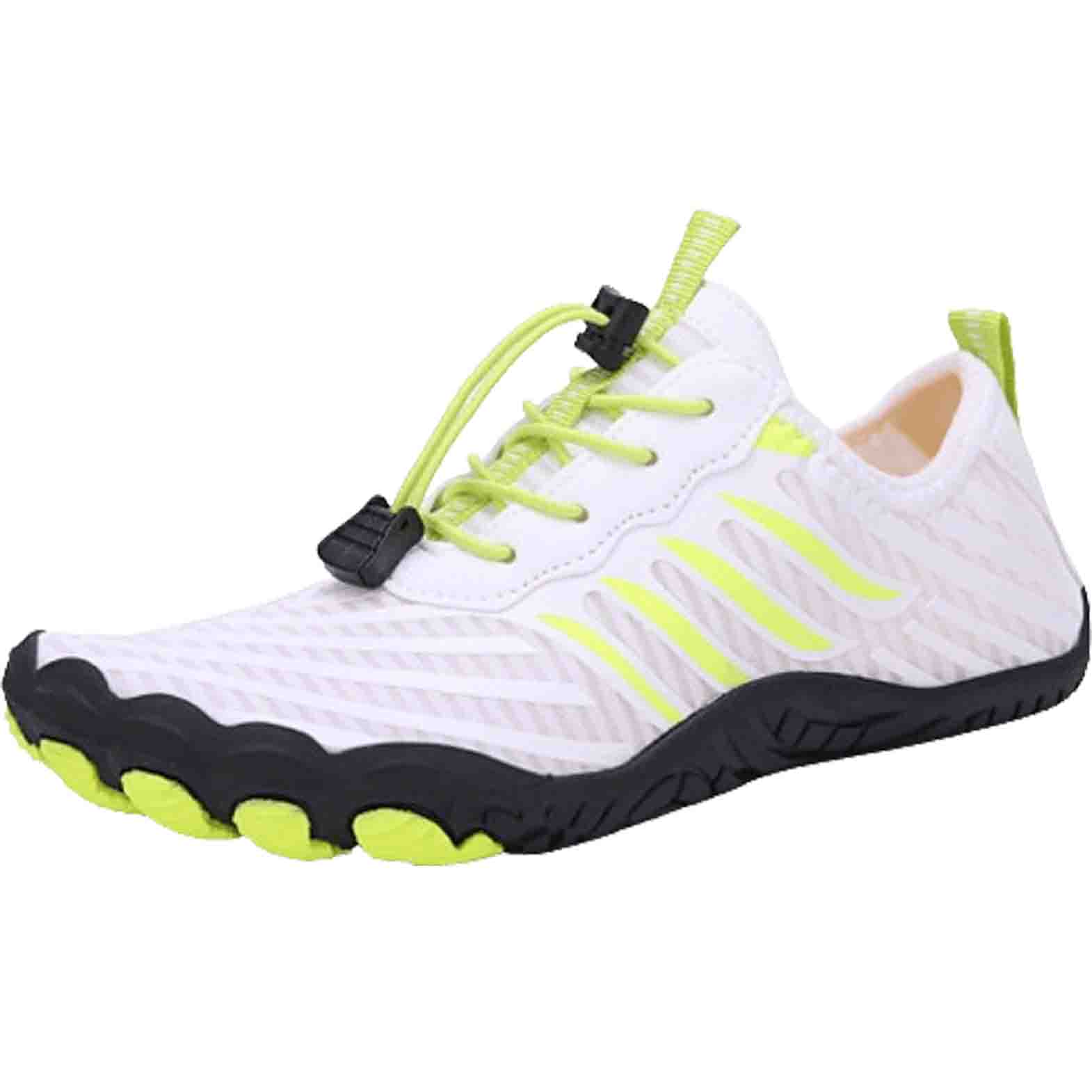 White and lime shoes